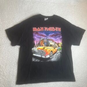Iron Maiden black 2010 New York the final frontier tshirt Hanes black RARE 2xl
